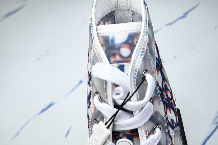 OBLIQUE HIGH-TOP SPORTS SHOES WHITE/BLUE