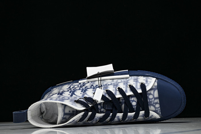 OBLIQUE HIGH-TOP SPORTS SHOES WHITE/BLUE