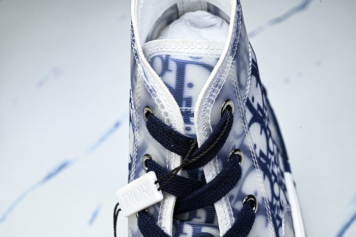 OBLIQUE HIGH-TOP SPORTS SHOES WHITE/BLUE