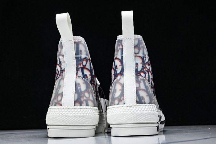 OBLIQUE HIGH-TOP SPORTS SHOES WHITE/BLUE