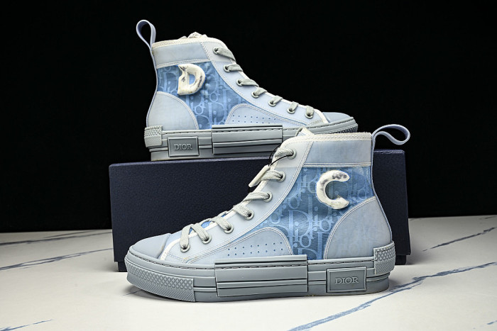 OBLIQUE HIGH-TOP SPORTS SHOES BLUE/BLUE/BLUE