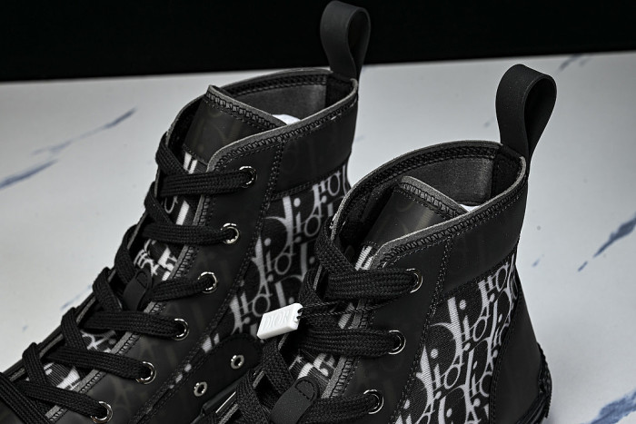 OBLIQUE HIGH-TOP SPORTS SHOES BLACK/WHITE/BLACK