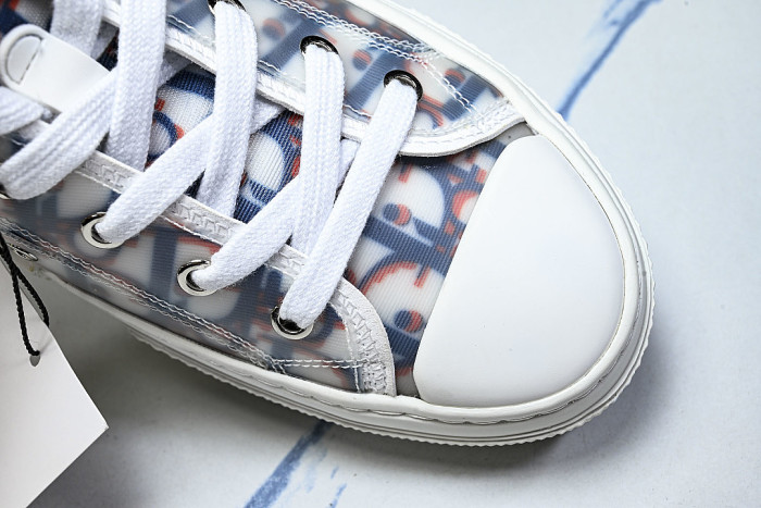 OBLIQUE HIGH-TOP SPORTS SHOES WHITE/BLUE