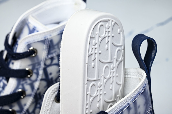 OBLIQUE HIGH-TOP SPORTS SHOES WHITE/BLUE