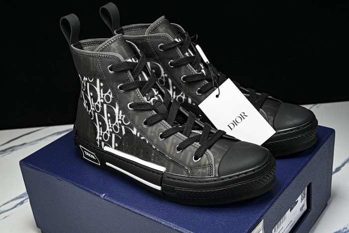OBLIQUE HIGH-TOP SPORTS SHOES BLACK/WHITE/BLACK