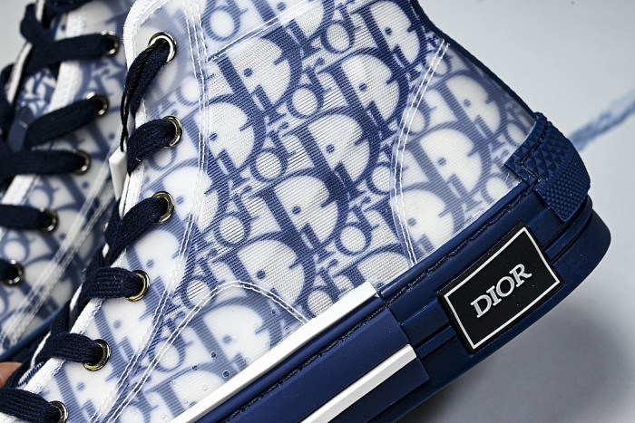 OBLIQUE HIGH-TOP SPORTS SHOES WHITE/BLUE
