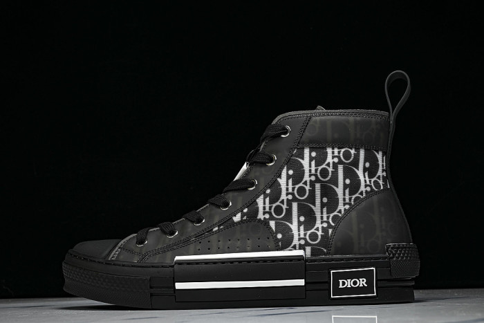 OBLIQUE HIGH-TOP SPORTS SHOES BLACK/WHITE/BLACK