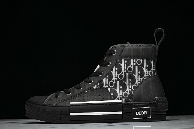 OBLIQUE HIGH-TOP SPORTS SHOES BLACK/WHITE/BLACK