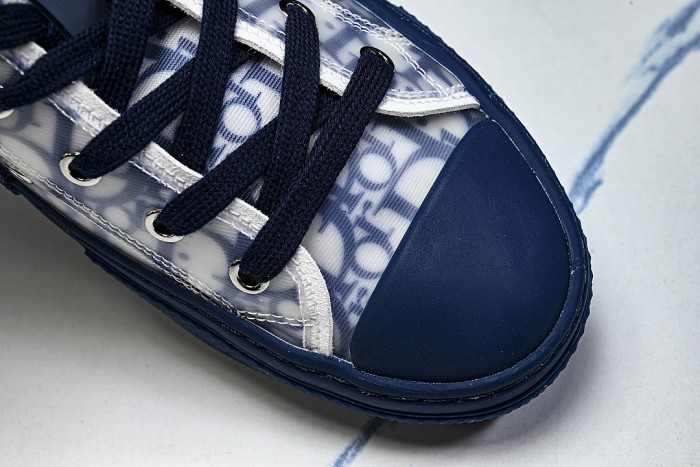 OBLIQUE HIGH-TOP SPORTS SHOES WHITE/BLUE