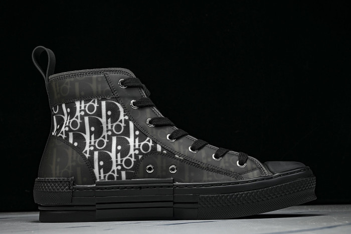 OBLIQUE HIGH-TOP SPORTS SHOES BLACK/WHITE/BLACK