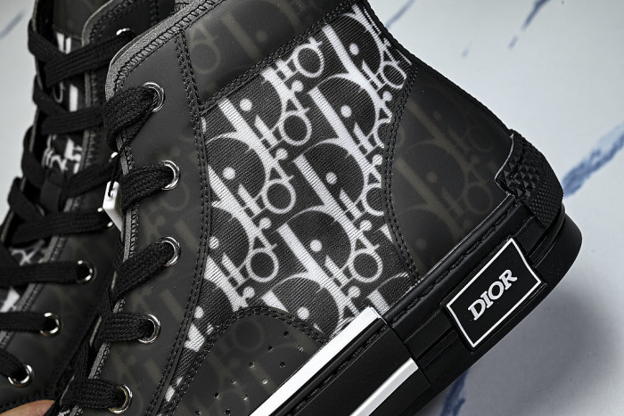 OBLIQUE HIGH-TOP SPORTS SHOES BLACK/WHITE/BLACK