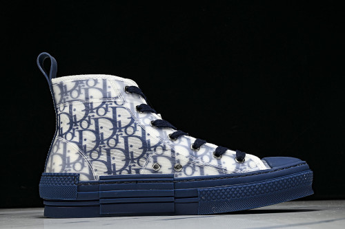 OBLIQUE HIGH-TOP SPORTS SHOES WHITE/BLUE