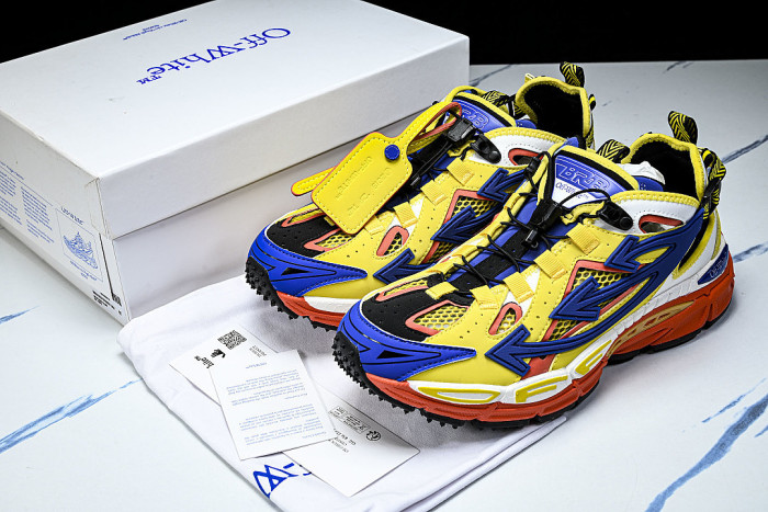 HIGH-TOP ELEVATED SPORTS CASUAL SHOES YELLOW/BLUE/WHITE/ORANGE