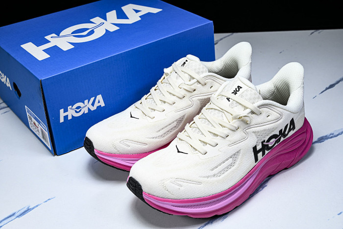 1162031-ARNN CLIFTON 10 KNITTED MESH RUNNING SHOES WHITE/PINK