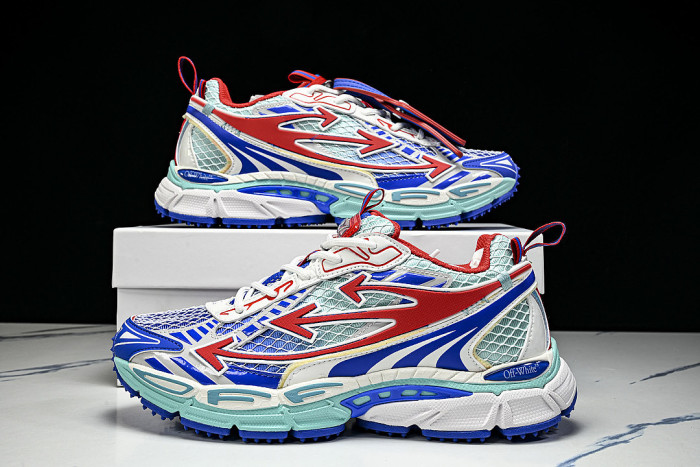 HIGH-TOP ELEVATED SPORTS CASUAL SHOES WHITE/BLUE/RED/GREEN