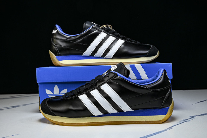 JR2599 COUNTRY X ORIGINALS OG SOFT COMFORTABLE AND LOW TOP CASUAL LIFE SHOES BLACK/KLEIN BLUE