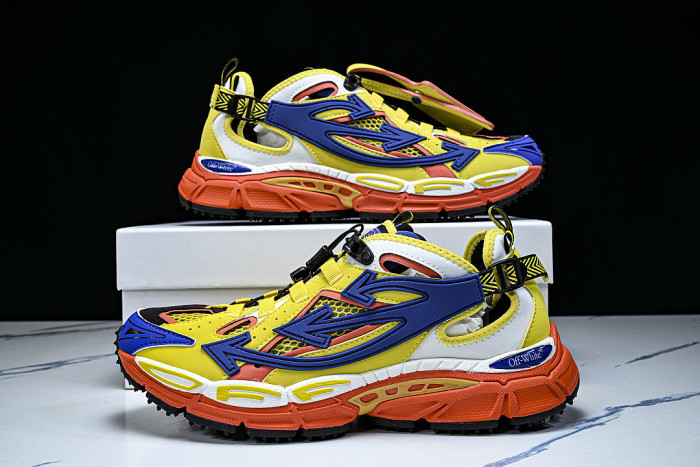 HIGH-TOP ELEVATED SPORTS CASUAL SHOES YELLOW/BLUE/WHITE/ORANGE