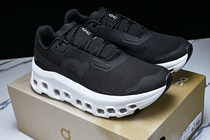 ON RUNNING CLOUDMONSTER VOID COMFORTABLE CASUAL SPORTS SHOES BLACK/WHITE/BLACK