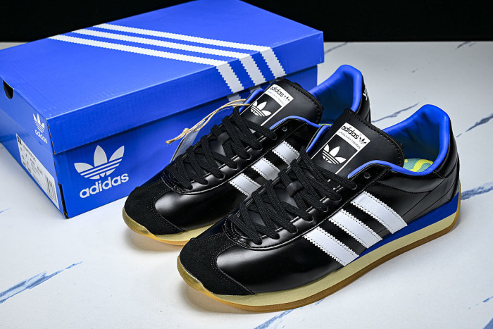 JR2599 COUNTRY X ORIGINALS OG SOFT COMFORTABLE AND LOW TOP CASUAL LIFE SHOES BLACK/KLEIN BLUE