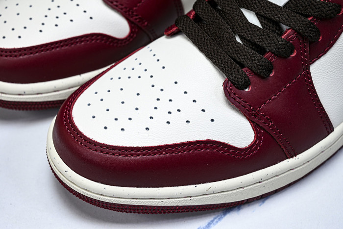 IX5004-121 AIR JORDAN 1 LOW RETRO-STYLE BASKETBALL SHOES WHITE/RED/BLACK