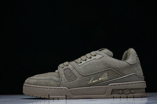 TRAINER SUEDE COWHIDE IS CASUAL AND FASHIONABLE ARMY GREEN/DARK GREEN