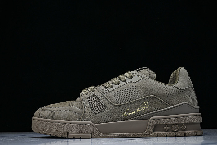 TRAINER SUEDE COWHIDE IS CASUAL AND FASHIONABLE ARMY GREEN/DARK GREEN
