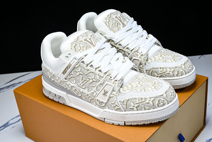 1AKKJD MONOGRAM SPORTY CASUAL SHOES BEIGE/WHITE/BEIGE