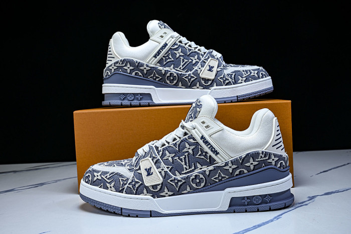 1AKKJD MONOGRAM SPORTY CASUAL SHOES BLUE/WHITE/BLUE