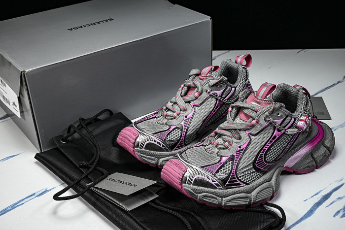 W3XCS-1550 3XL CHARMS MEN FASHIONABLE RUNNING SHOES GREY/PURPLE/PINK