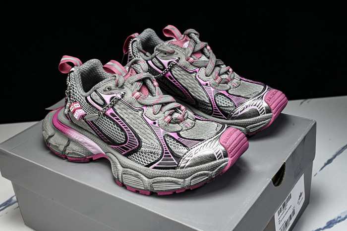 W3XCS-1550 3XL CHARMS MEN FASHIONABLE RUNNING SHOES GREY/PURPLE/PINK