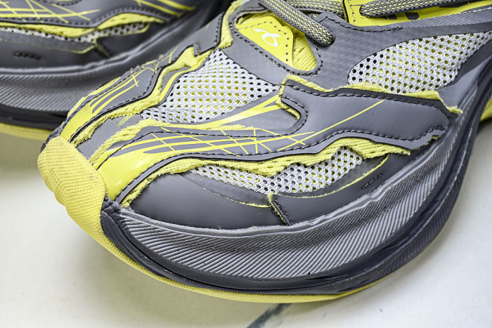 WMRTN-1197 ROUND-TOE THICK-SOLED LOW-TOP DAD SHOES GREY/YELLOW/GREY