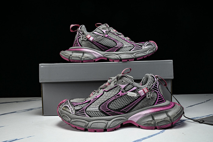 W3XCS-1550 3XL CHARMS MEN FASHIONABLE RUNNING SHOES GREY/PURPLE/PINK