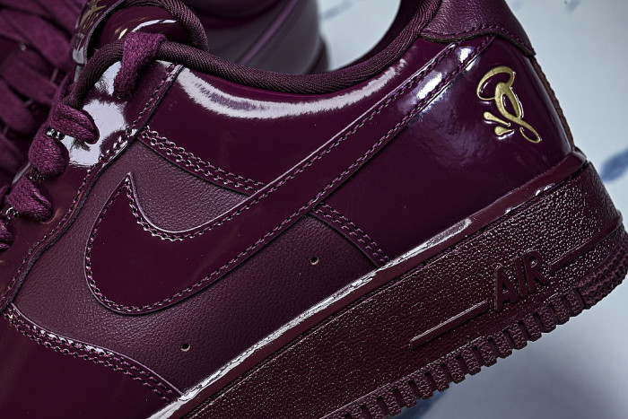 IO9970-638 CENTRAL CEE X AIR FORCE 1 LOW CASUAL SNEAKERS DARK BEETROOT/BEETROOT COLOR