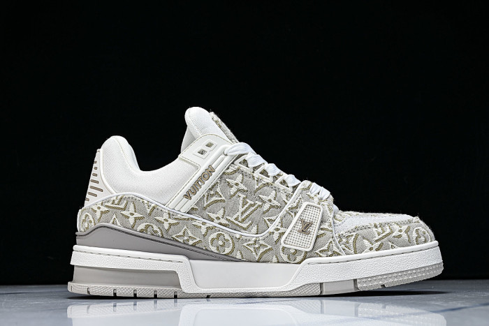 1AKKJD MONOGRAM SPORTY CASUAL SHOES BEIGE/WHITE/BEIGE