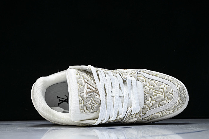 1AKKJD MONOGRAM SPORTY CASUAL SHOES BEIGE/WHITE/BEIGE