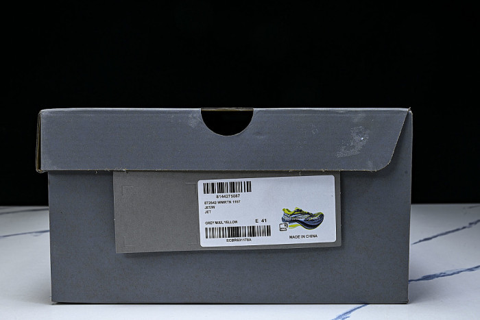 WMRTN-1197 ROUND-TOE THICK-SOLED LOW-TOP DAD SHOES GREY/YELLOW/GREY