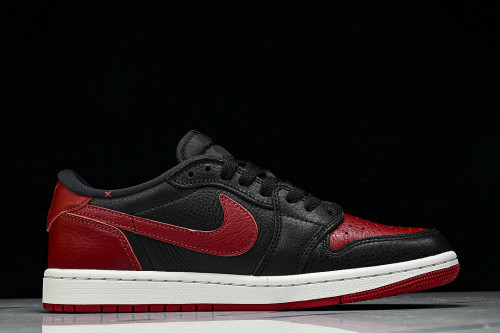 IW6276-001 JORDAN 1 RETRO LOW OG BLACK/BLACK/VARSITY RED/SUMMIT WHITE