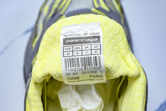 WMRTN-1197 ROUND-TOE THICK-SOLED LOW-TOP DAD SHOES GREY/YELLOW/GREY