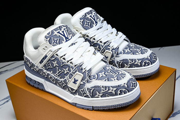 1AKKJD MONOGRAM SPORTY CASUAL SHOES BLUE/WHITE/BLUE