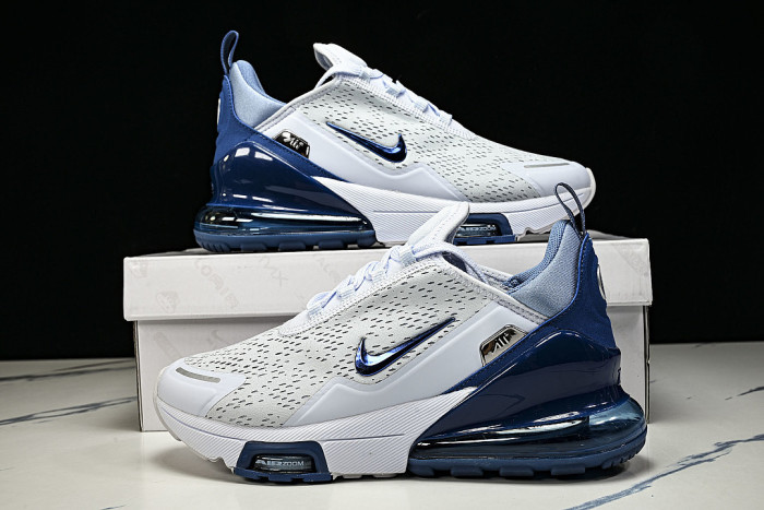 IO9883-007 AIR MAX 270 PREMIUM FOOTBALL GREY/WORK BLUE/METALLIC SILVER/COURT BLUE