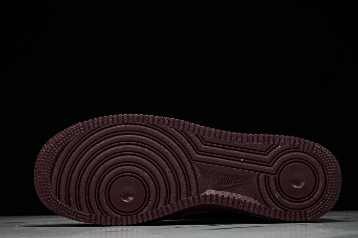 IO9970-638 CENTRAL CEE X AIR FORCE 1 LOW CASUAL SNEAKERS DARK BEETROOT/BEETROOT COLOR
