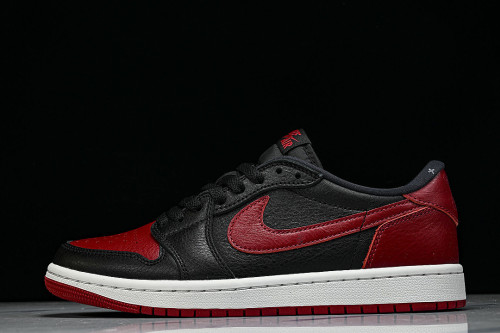IW6276-001 JORDAN 1 RETRO LOW OG BLACK/BLACK/VARSITY RED/SUMMIT WHITE