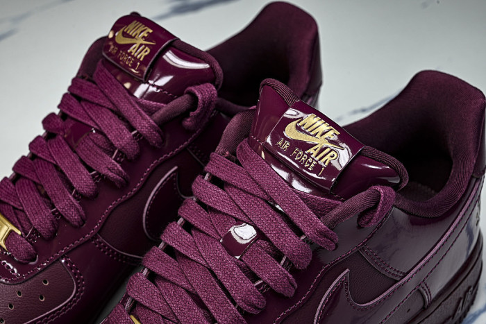 IO9970-638 CENTRAL CEE X AIR FORCE 1 LOW CASUAL SNEAKERS DARK BEETROOT/BEETROOT COLOR