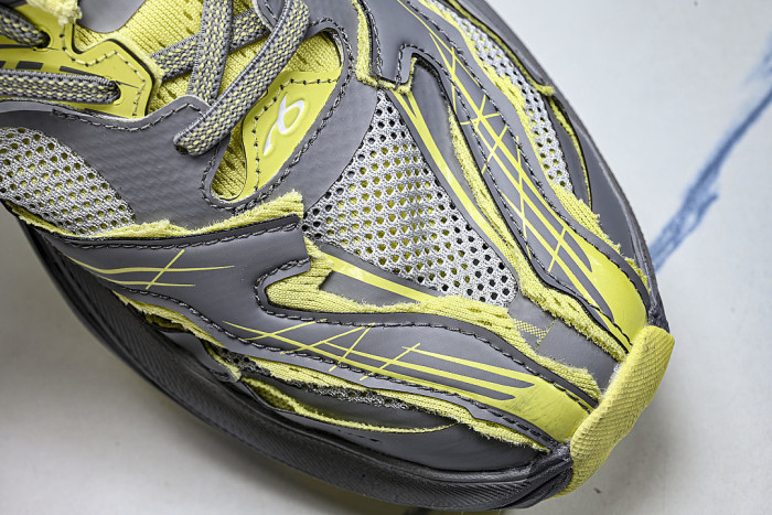 WMRTN-1197 ROUND-TOE THICK-SOLED LOW-TOP DAD SHOES GREY/YELLOW/GREY