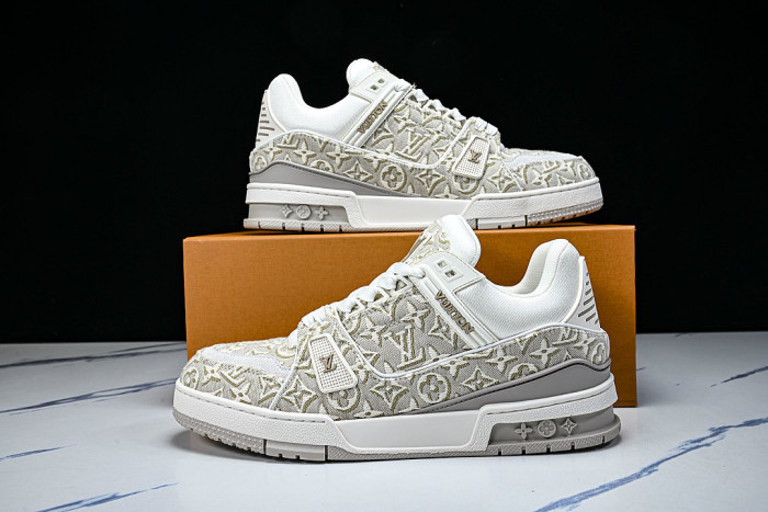 1AKKJD MONOGRAM SPORTY CASUAL SHOES BEIGE/WHITE/BEIGE