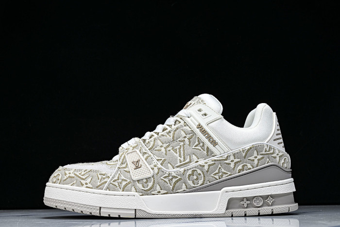 1AKKJD MONOGRAM SPORTY CASUAL SHOES BEIGE/WHITE/BEIGE