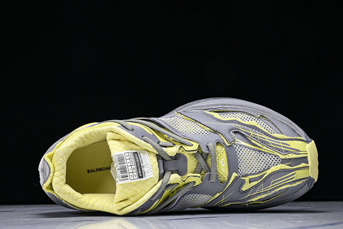 WMRTN-1197 ROUND-TOE THICK-SOLED LOW-TOP DAD SHOES GREY/YELLOW/GREY