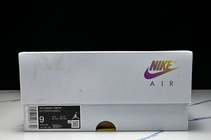 JA1135-100 JORDAN 4 RETRO OFF WHITE/ANTHRACITE/NEUTRAL GREY/FIRE PINK/LIGHT ARCTIC PINK/MUSLIN