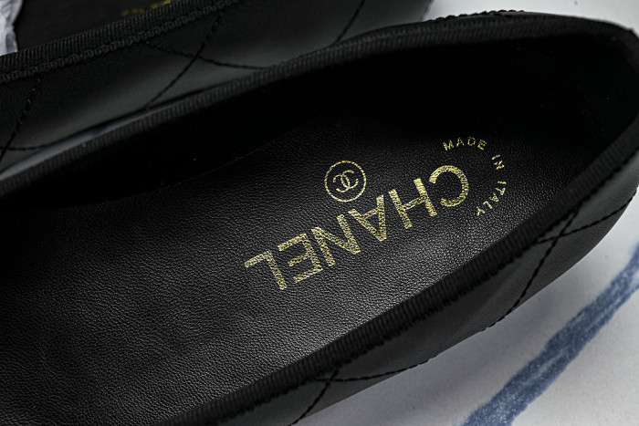 FLAT BALLET SHOES BLACK/WHITE/BLACK