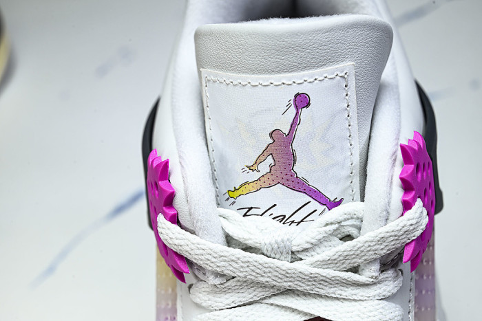 JA1135-100 JORDAN 4 RETRO OFF WHITE/ANTHRACITE/NEUTRAL GREY/FIRE PINK/LIGHT ARCTIC PINK/MUSLIN
